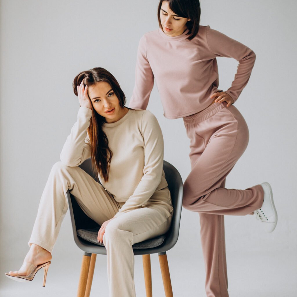 Women model demonstrating cloths